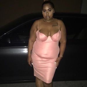 Pink leather dress